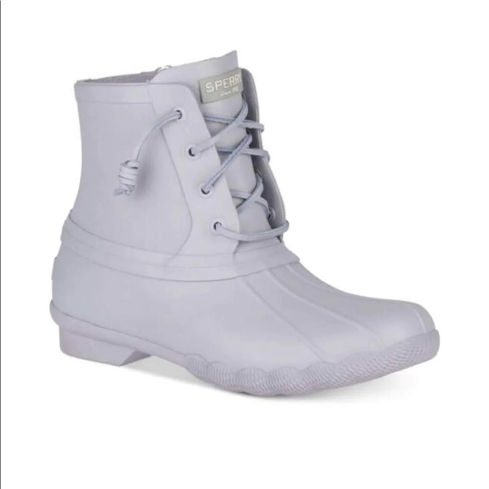 NIB Sperry Saltwater Lavender Duck Boots